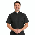 Blessume Men's Short Sleeve Clergy Shirt with Tab Collar