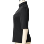 Blessume Elbow Sleeve Clergy Blouse with Tab Collar