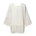 Blessume White Square Neck Clergy Surplice with Lace