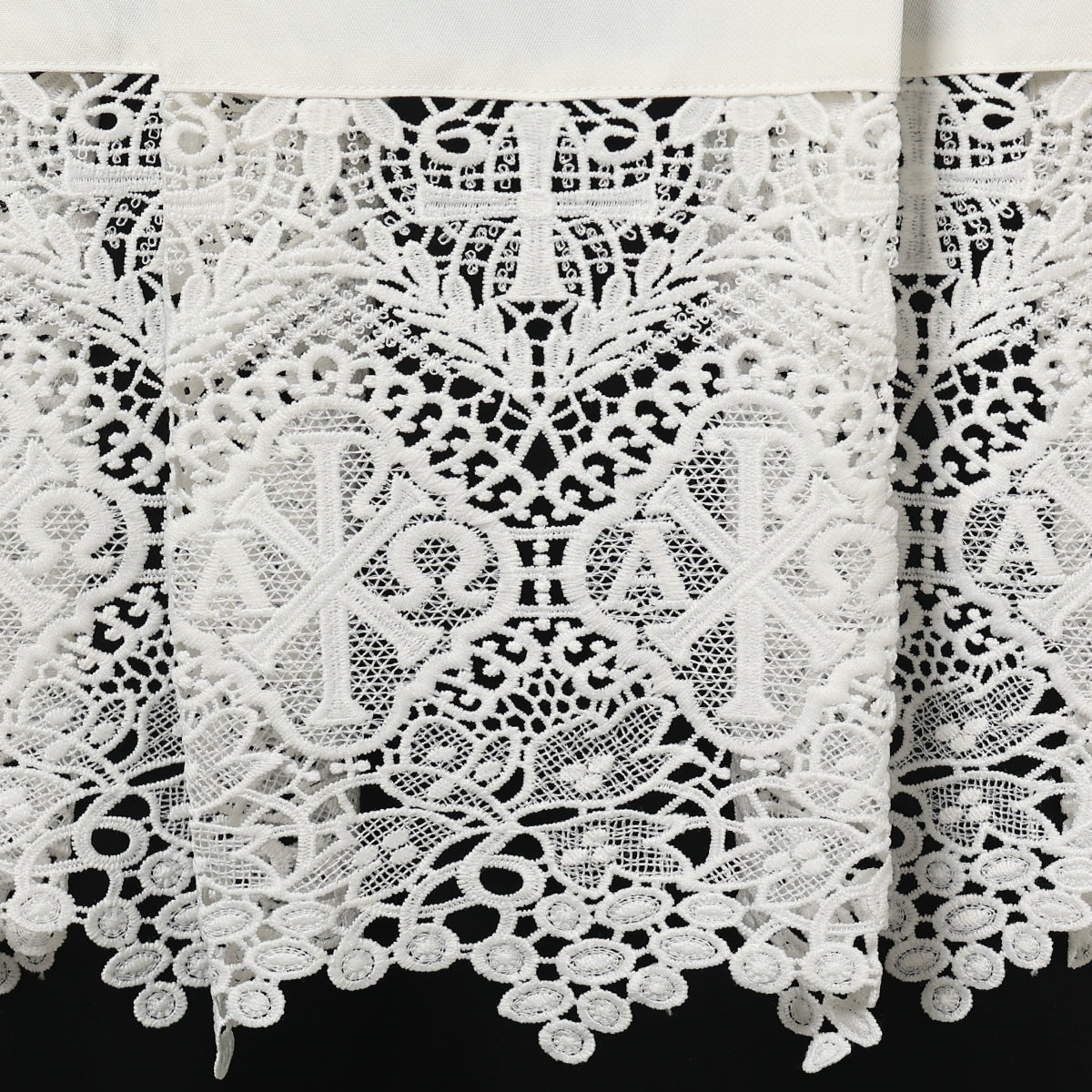 Blessume White Square Neck Clergy Surplice with Lace