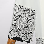 Blessume White Square Neck Clergy Surplice with Lace