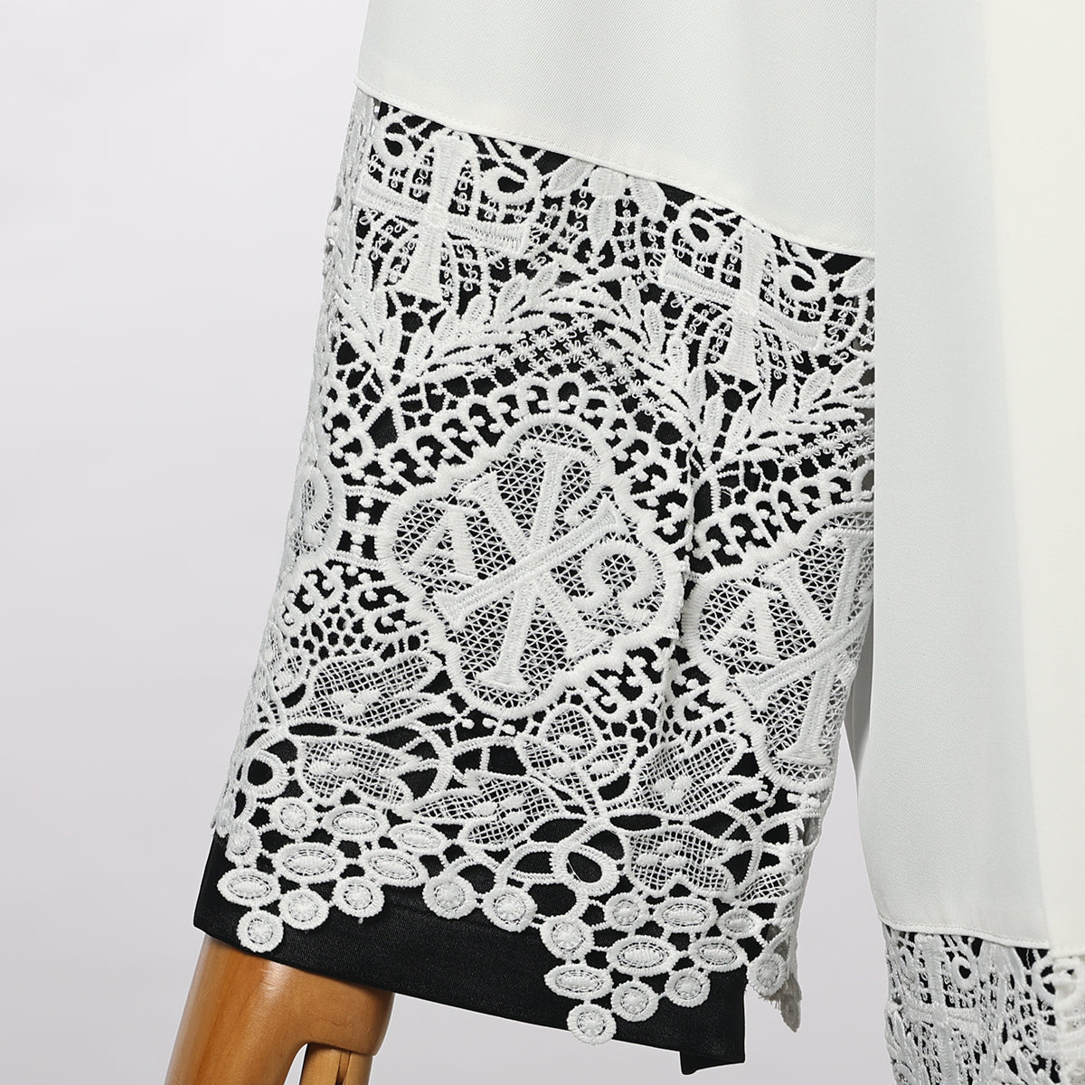 Blessume White Square Neck Clergy Surplice with Lace