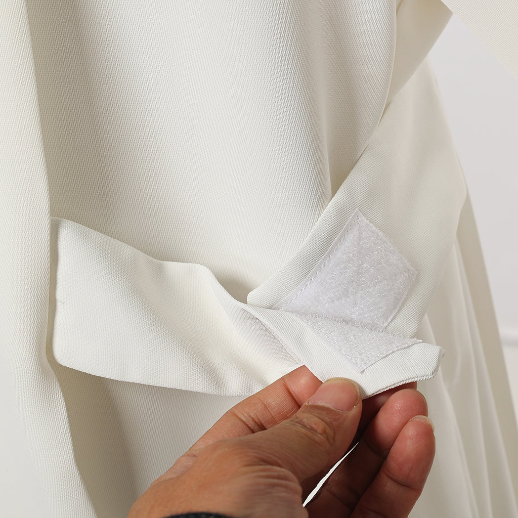 Blessume White Clergy Alb with Lace - Zipper Front Stand Collar