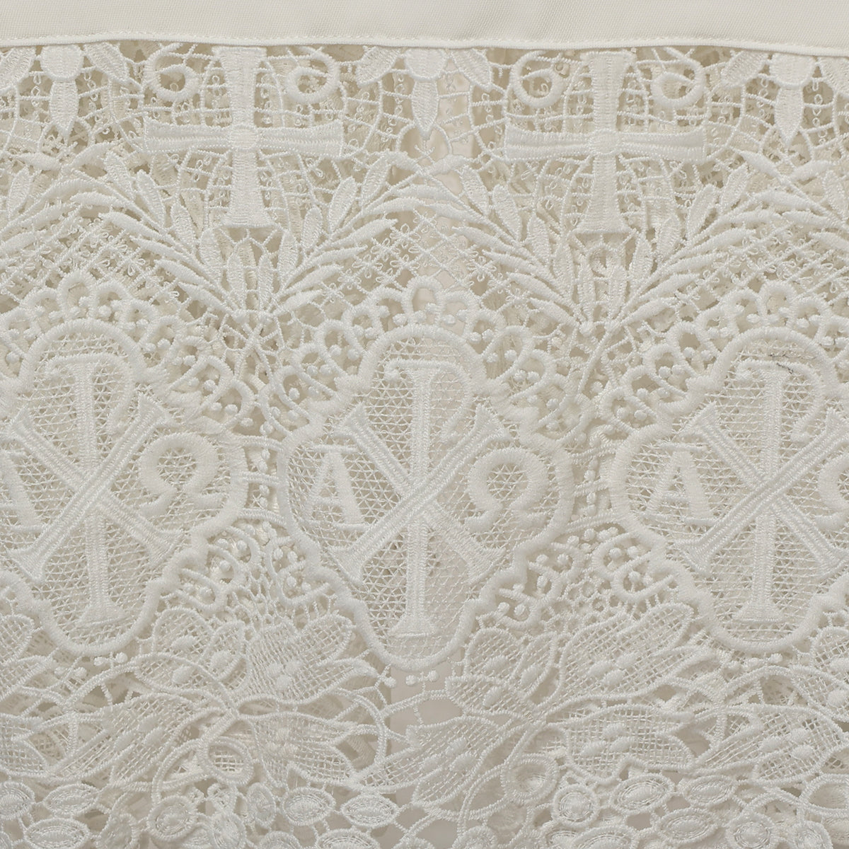 Blessume White Clergy Alb with Lace - Zipper Front Stand Collar