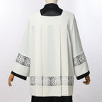 Blessume Clergy Surplice with Lace Inserts and Roman Square Neck