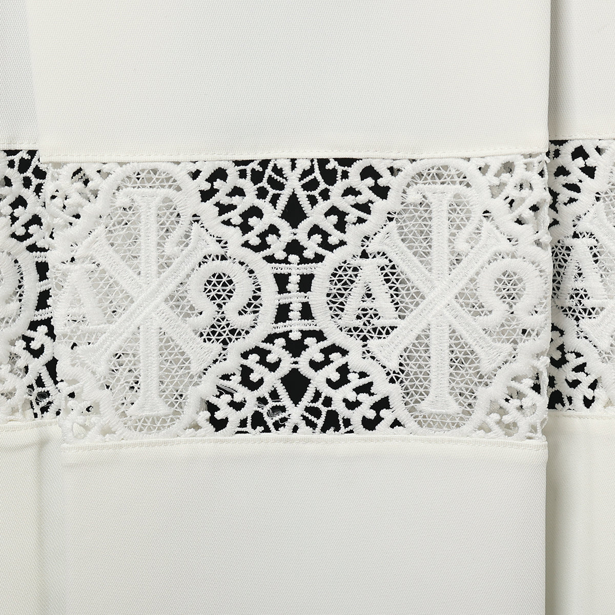 Blessume Clergy Surplice with Lace Inserts and Roman Square Neck