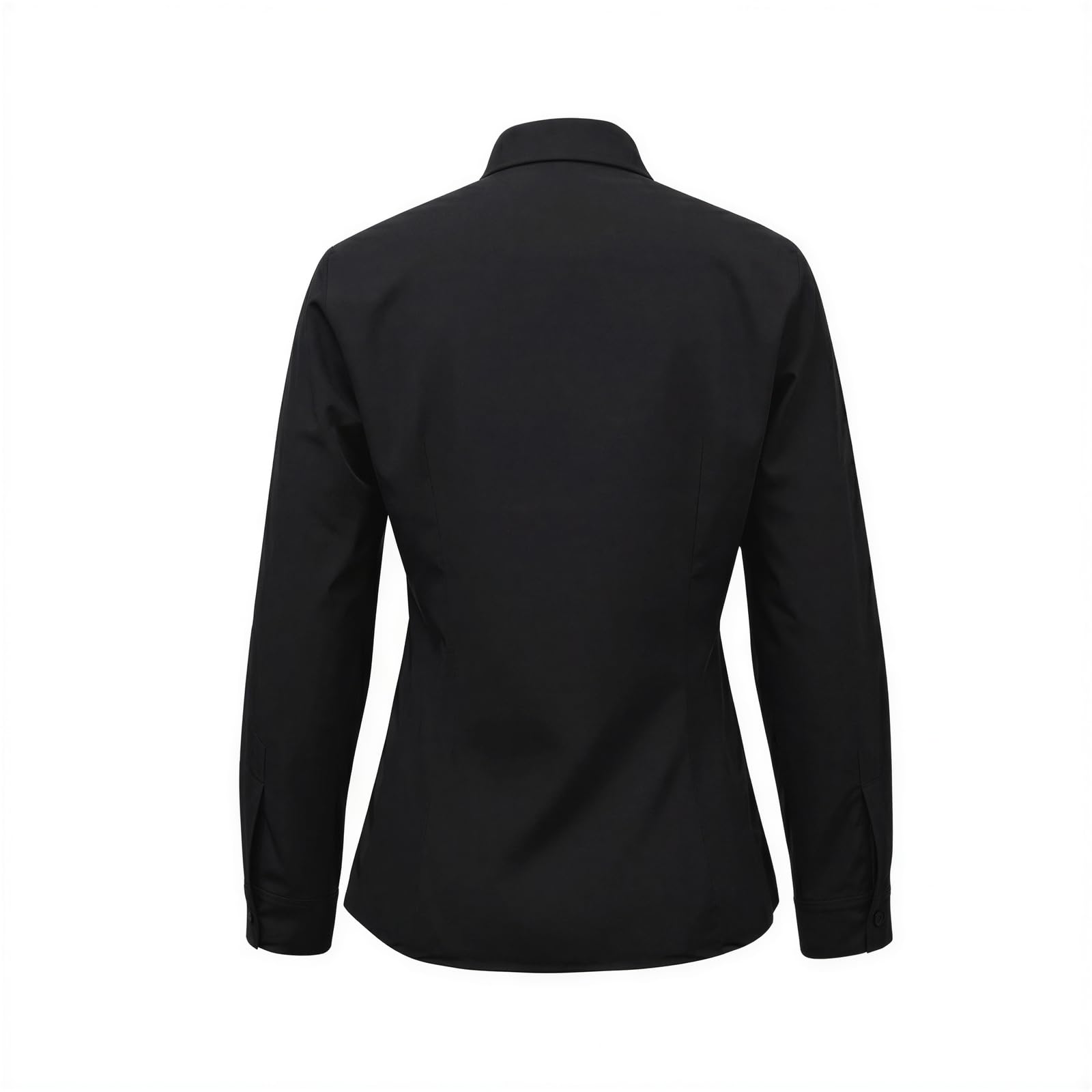 Women's Long Sleeve Tab Collar Clergy Shirt Regular Fit Hidden Placket Blouse for Pastor Minister Church Attire
