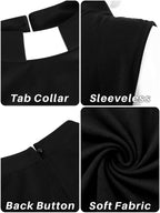Clergy Shirts for Women - Sleeveless Tab Collar T-Shirt Pastor Minister Priest Outfit, Church Priest Costume Top