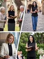 Clergy Shirts for Women - Sleeveless Tab Collar T-Shirt Pastor Minister Priest Outfit, Church Priest Costume Top