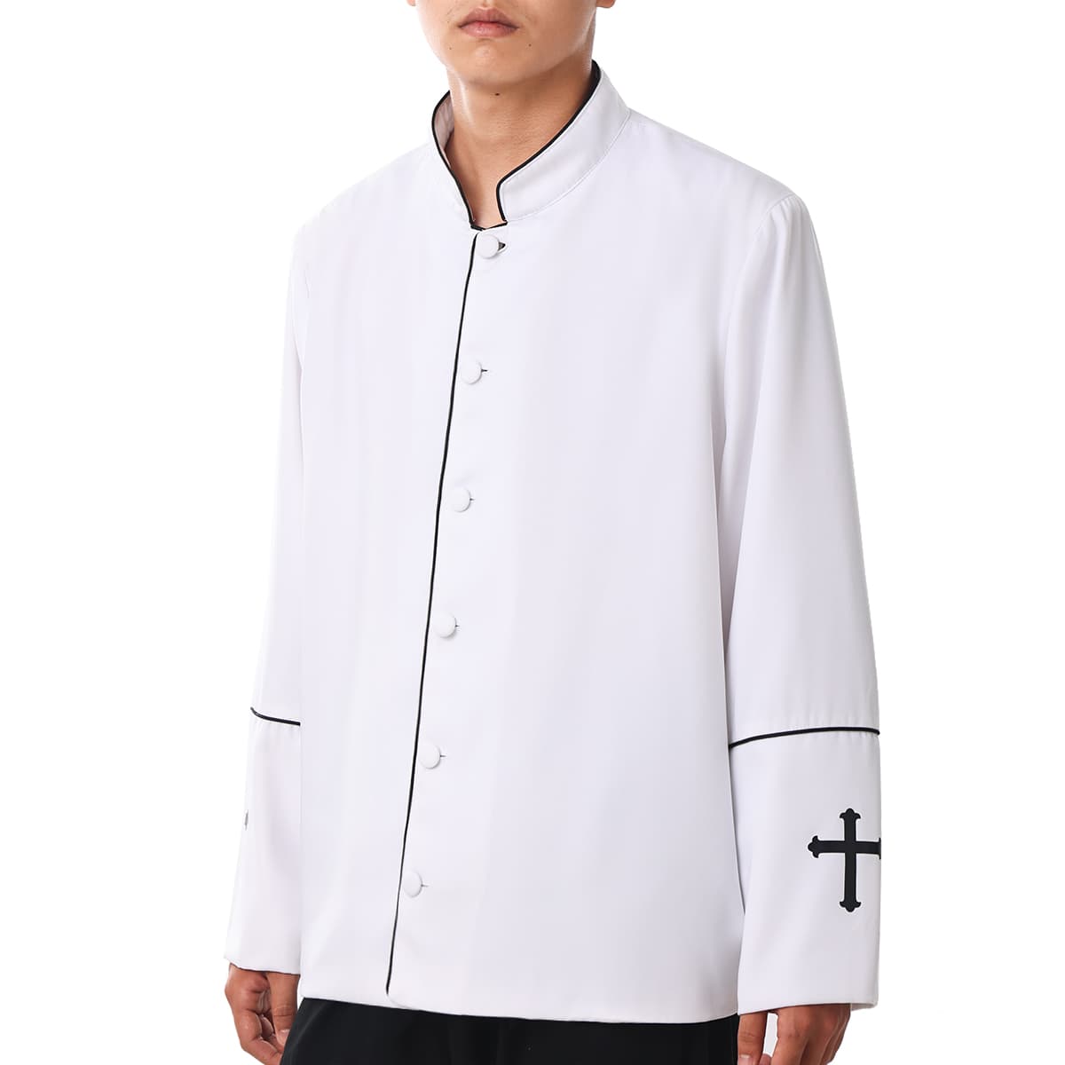 Blessume Cross Embroidered Men's Clergy Style Shirt