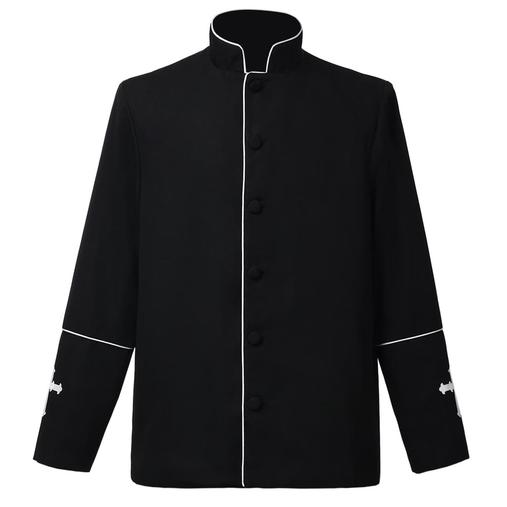 Blessume Cross Embroidered Men's Clergy Style Shirt