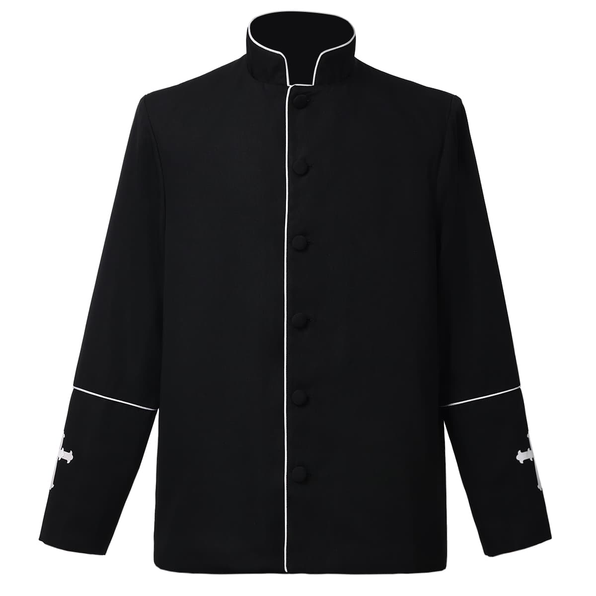 Blessume Cross Embroidered Men's Clergy Style Shirt