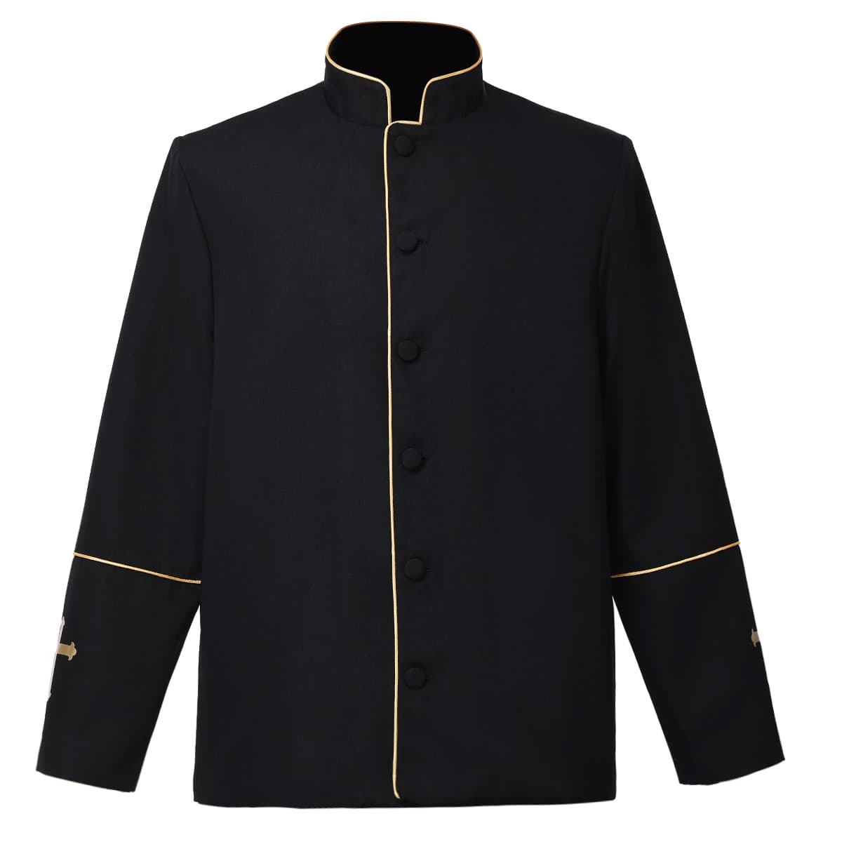 Blessume Cross Embroidered Men's Clergy Style Shirt