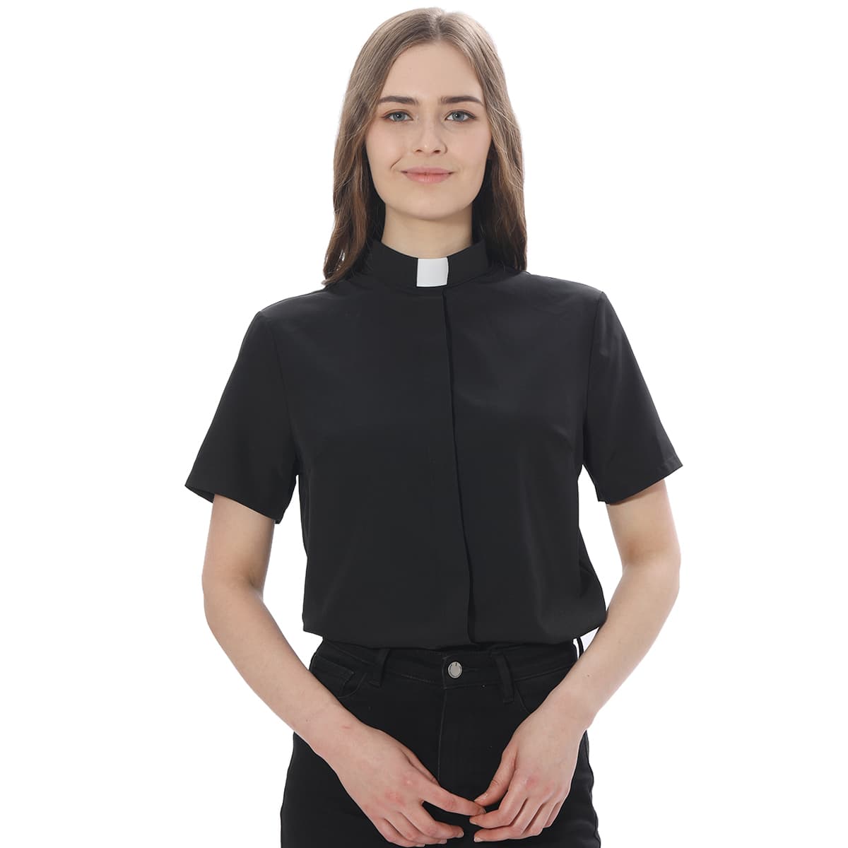 Blessume Tab-Collar & Button-Front Clergy Blouse
