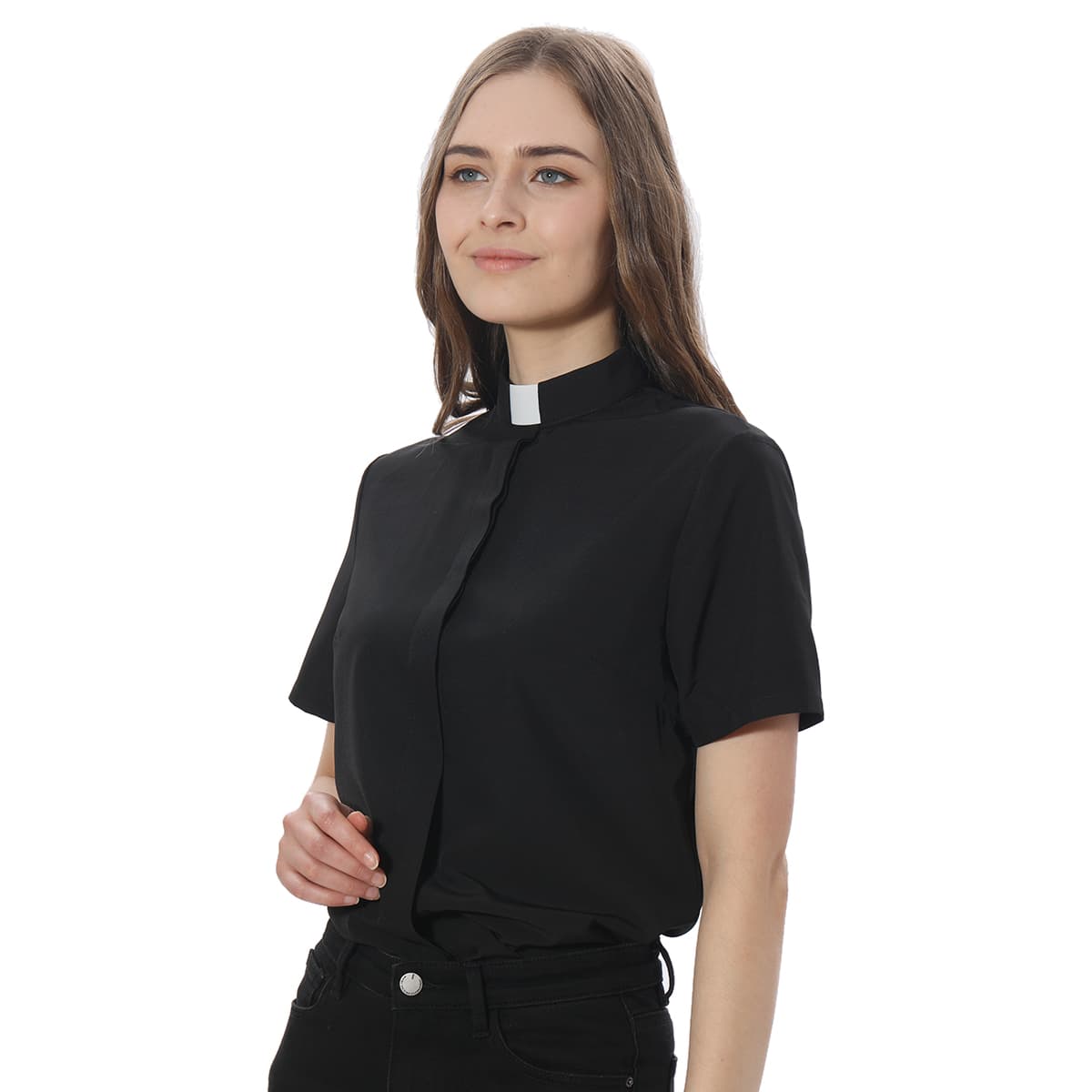 Blessume Tab-Collar & Button-Front Clergy Blouse