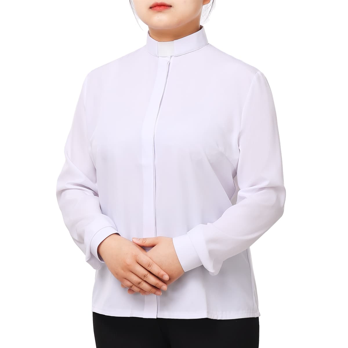 Blessume Tab-Collar & Button-Front Women Clergy Shirt