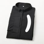 Blessume Women's Tab-Collar Clergy Shirt Hidden Button Long-Sleeve Blouse