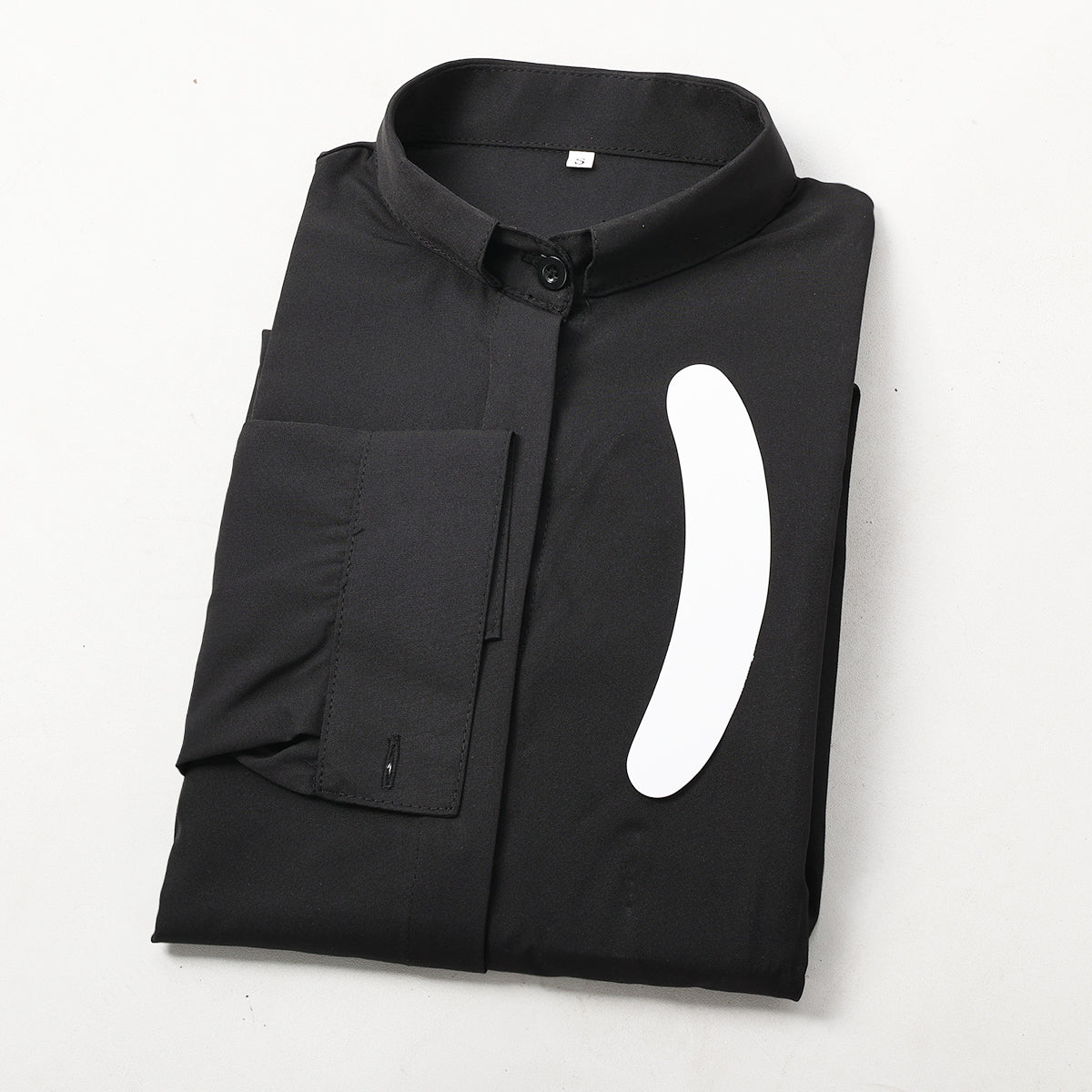 Blessume Women's Tab-Collar Clergy Shirt Hidden Button Long-Sleeve Blouse