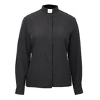 Blessume Women's Tab-Collar Clergy Shirt Hidden Button Long-Sleeve Blouse