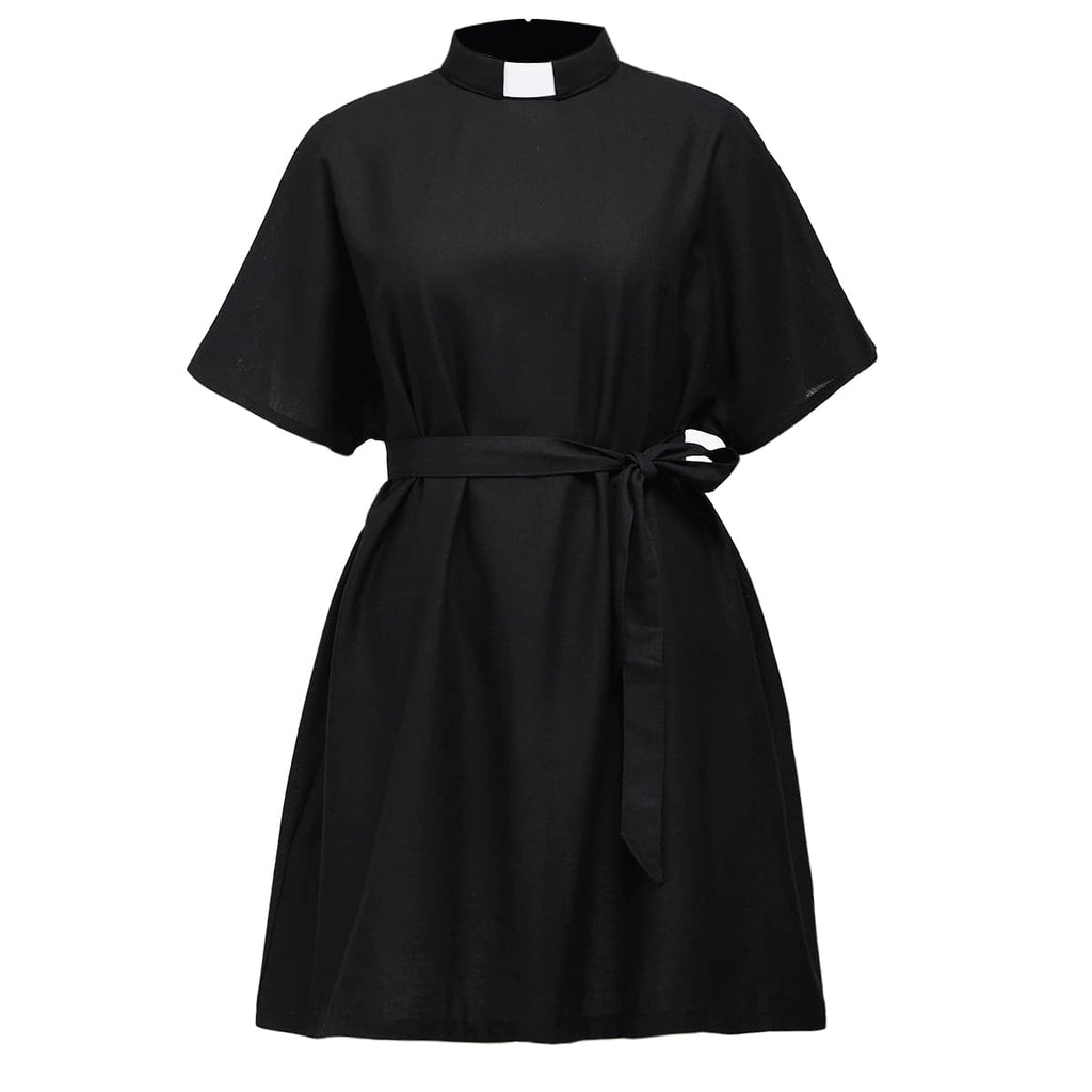 Blessume Tie-Belt & Relaxed Clergy Chiffon Blouse