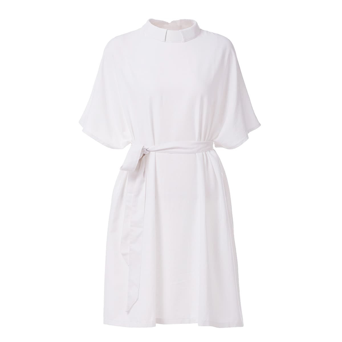 Blessume Tie-Belt & Relaxed Clergy Chiffon Blouse