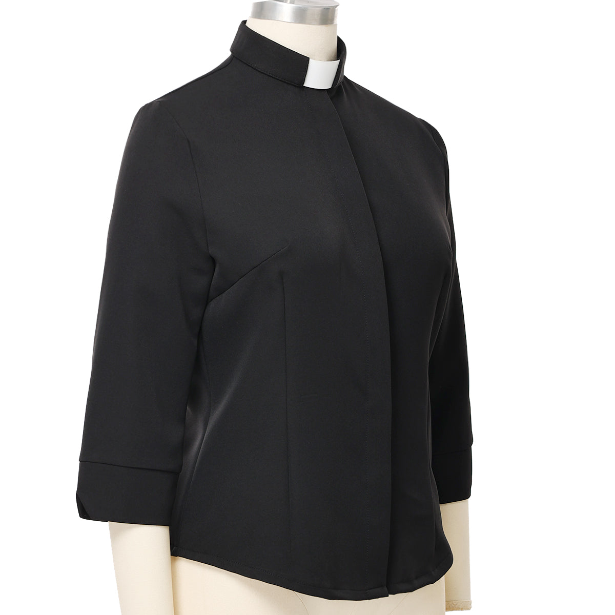 Blessume Women's 3/4 Sleeve Clergy Shirt with Tab Collar