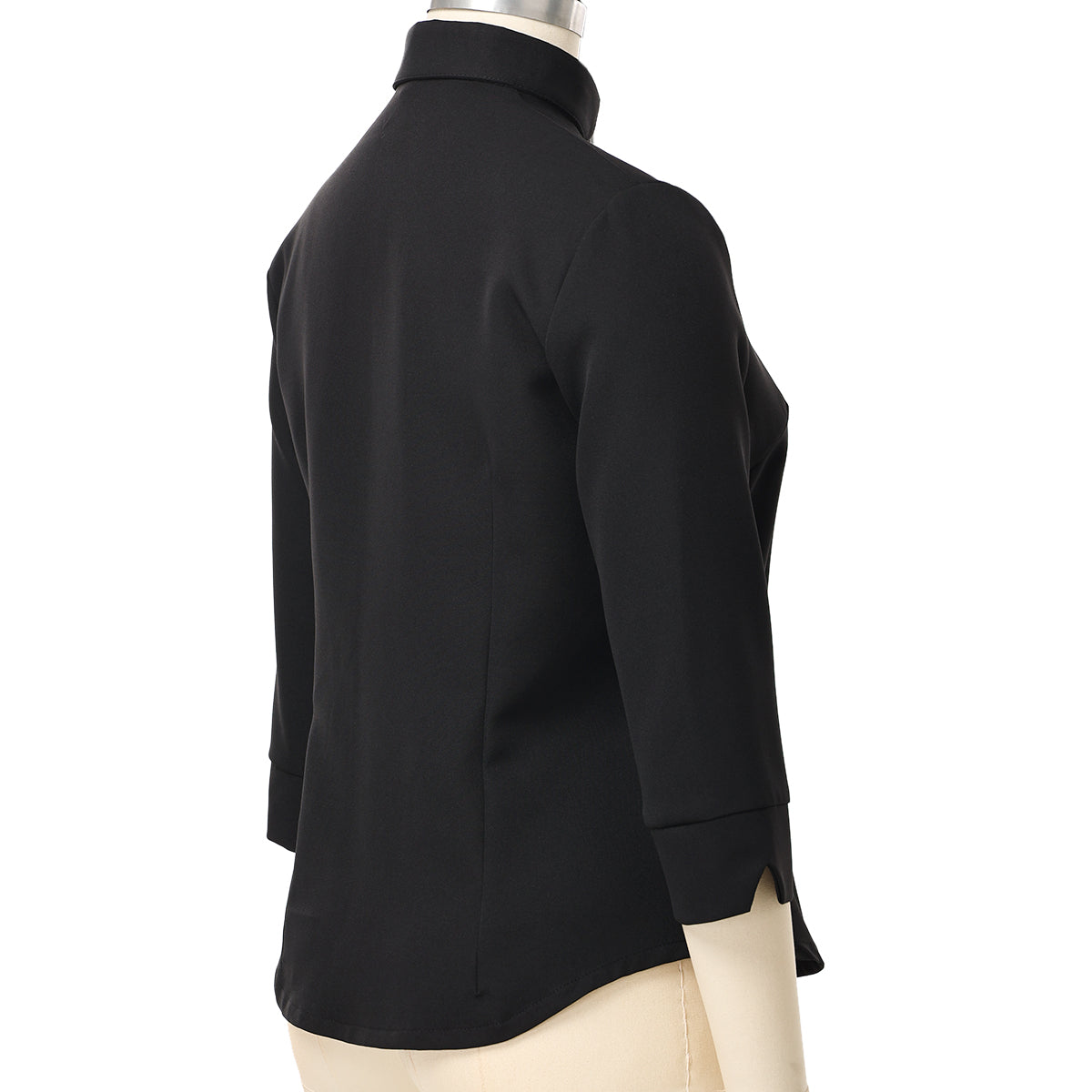Blessume Women's 3/4 Sleeve Clergy Shirt with Tab Collar