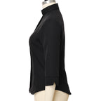 Blessume Women's 3/4 Sleeve Clergy Shirt with Tab Collar