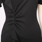 Blessume Ruffle-Hem & Slim-Fit Clergy Pencil Dress