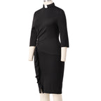 Blessume Ruched-Side & Slim-Fit Clergy Pencil Dress