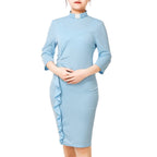 Blessume Ruched-Side & Slim-Fit Clergy Pencil Dress