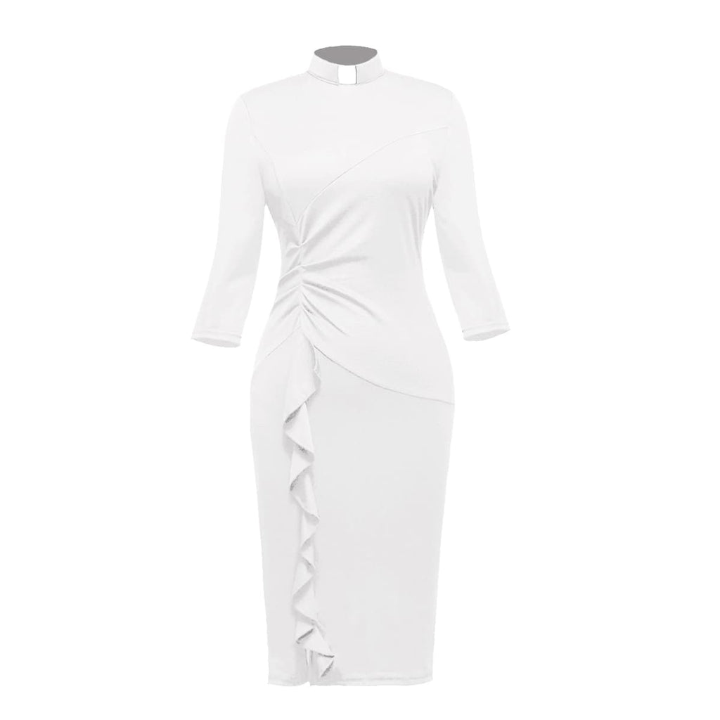 Blessume Ruched-Side & Slim-Fit Clergy Pencil Dress