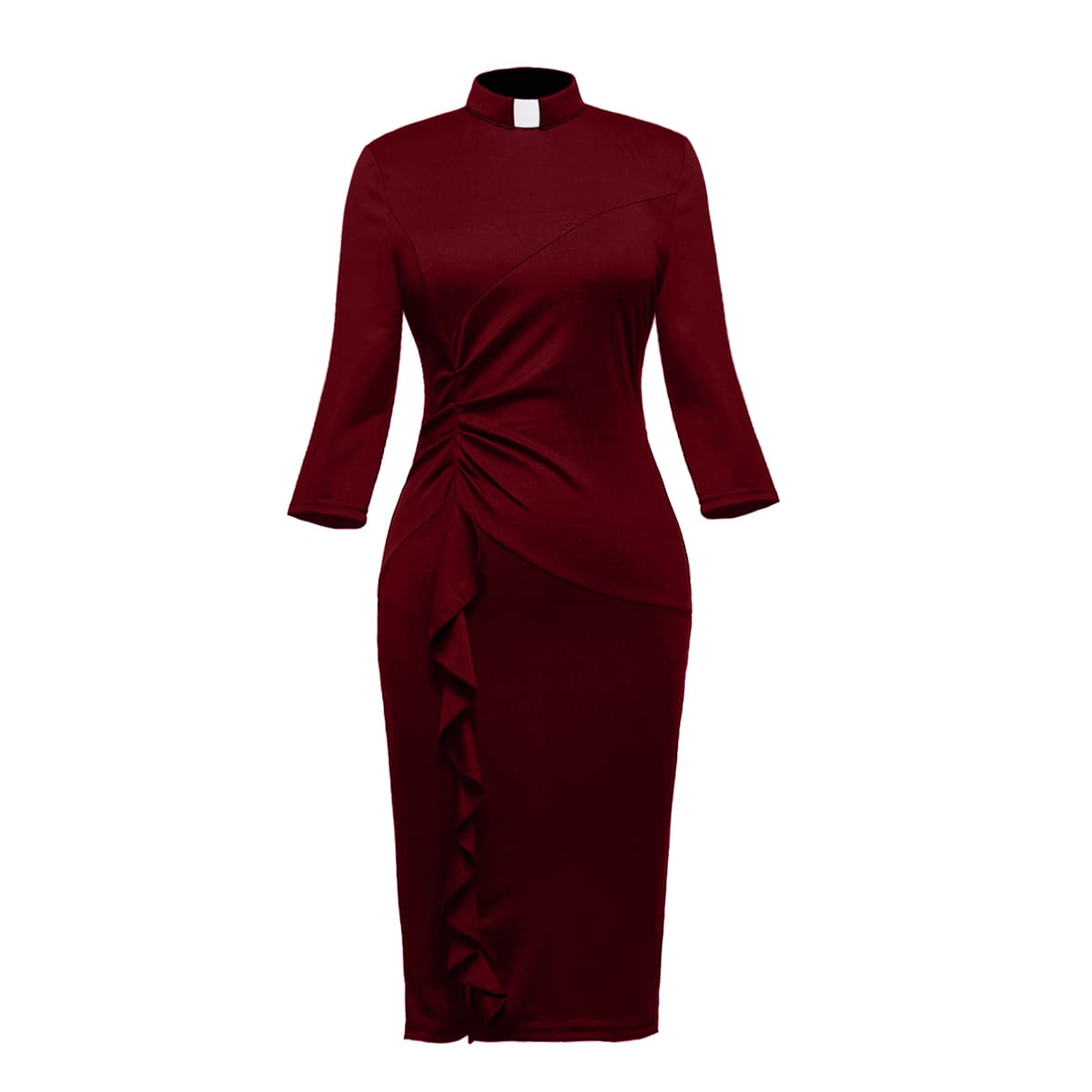 Blessume Ruched-Side & Slim-Fit Clergy Pencil Dress