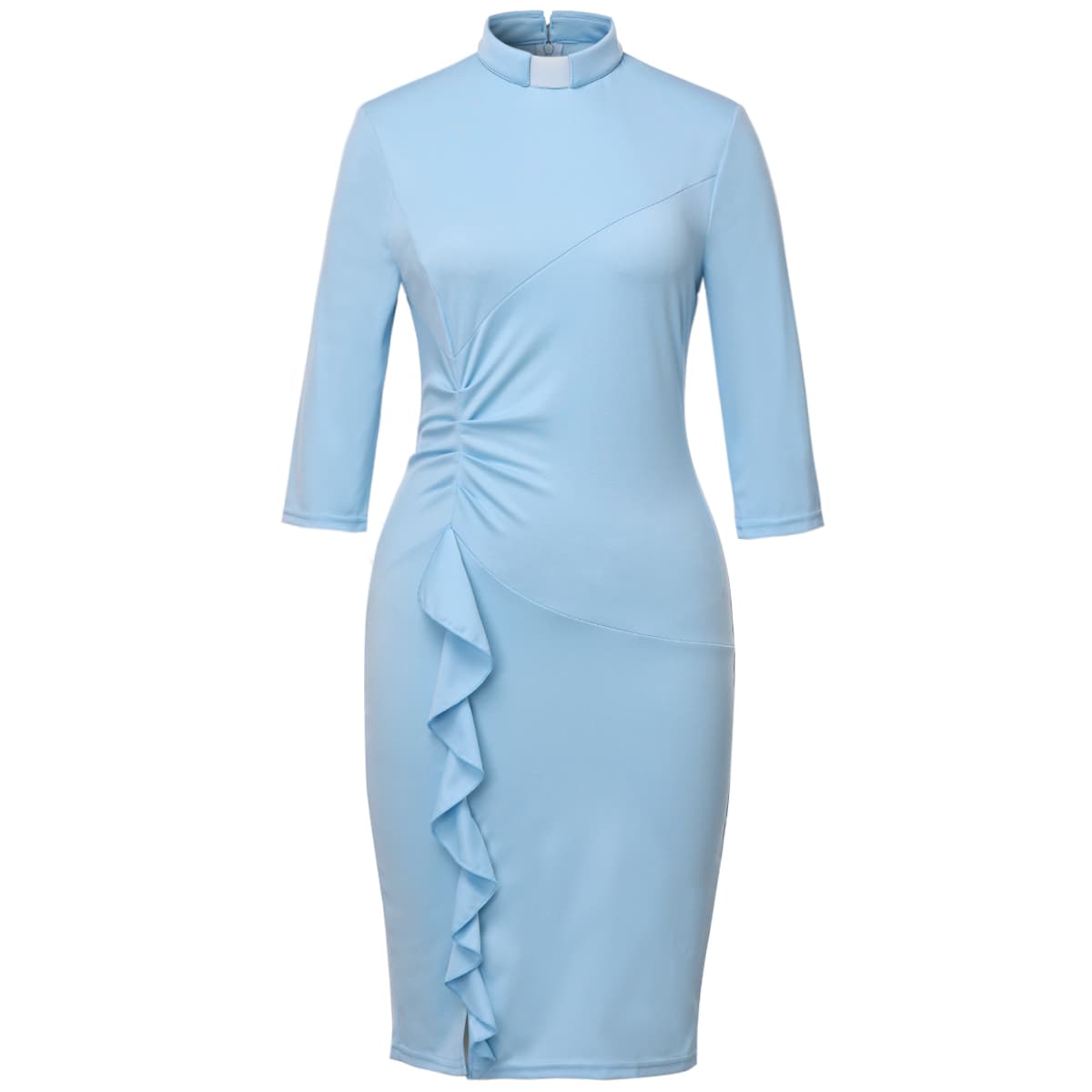 Blessume Ruched-Side & Slim-Fit Clergy Pencil Dress