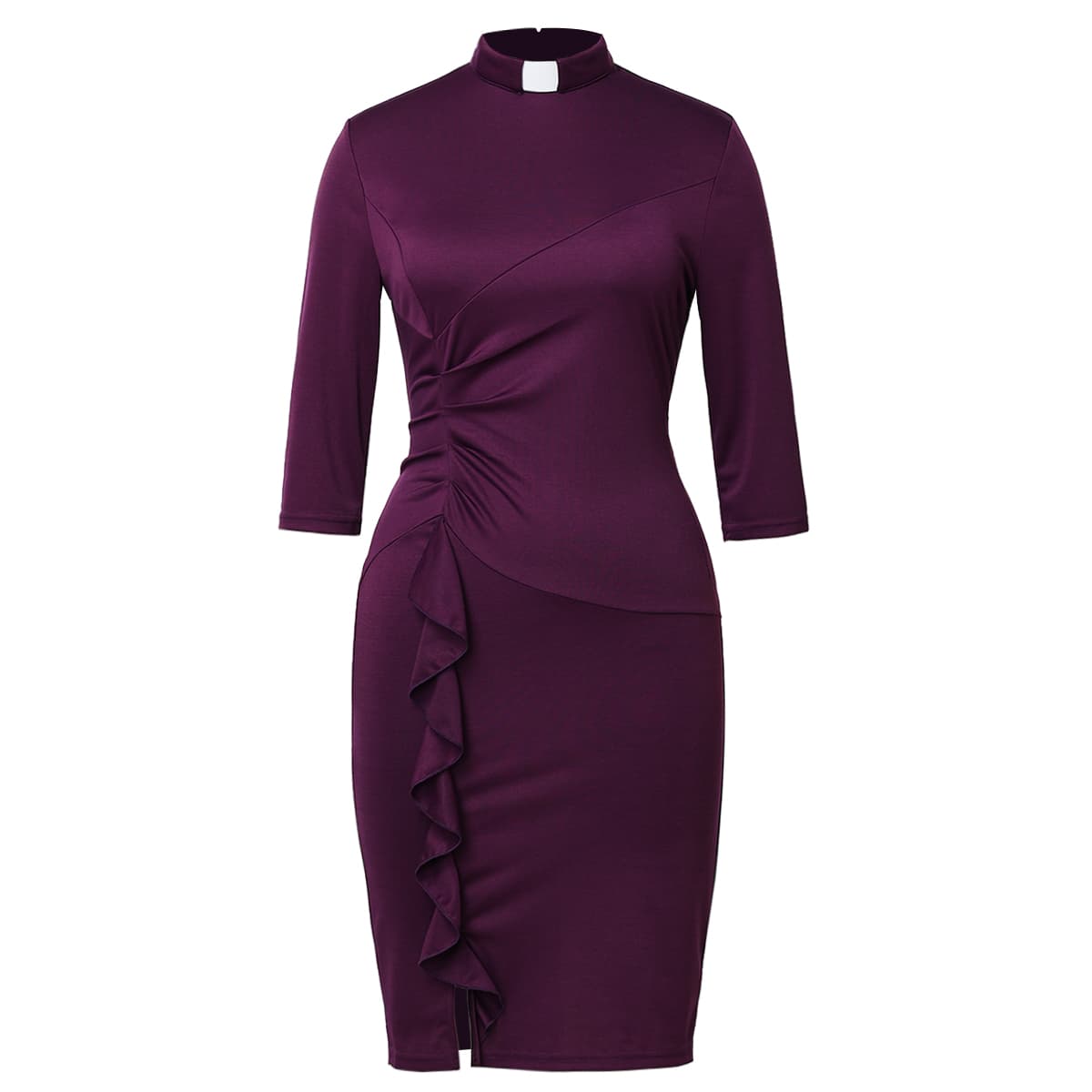 Blessume Ruched-Side & Slim-Fit Clergy Pencil Dress