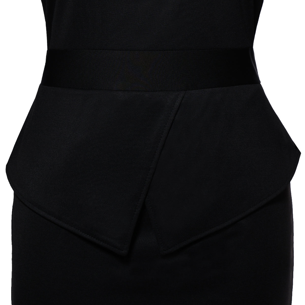 Blessume Women's Short Sleeve Clergy Peplum Pencil Dress with Tab Collar