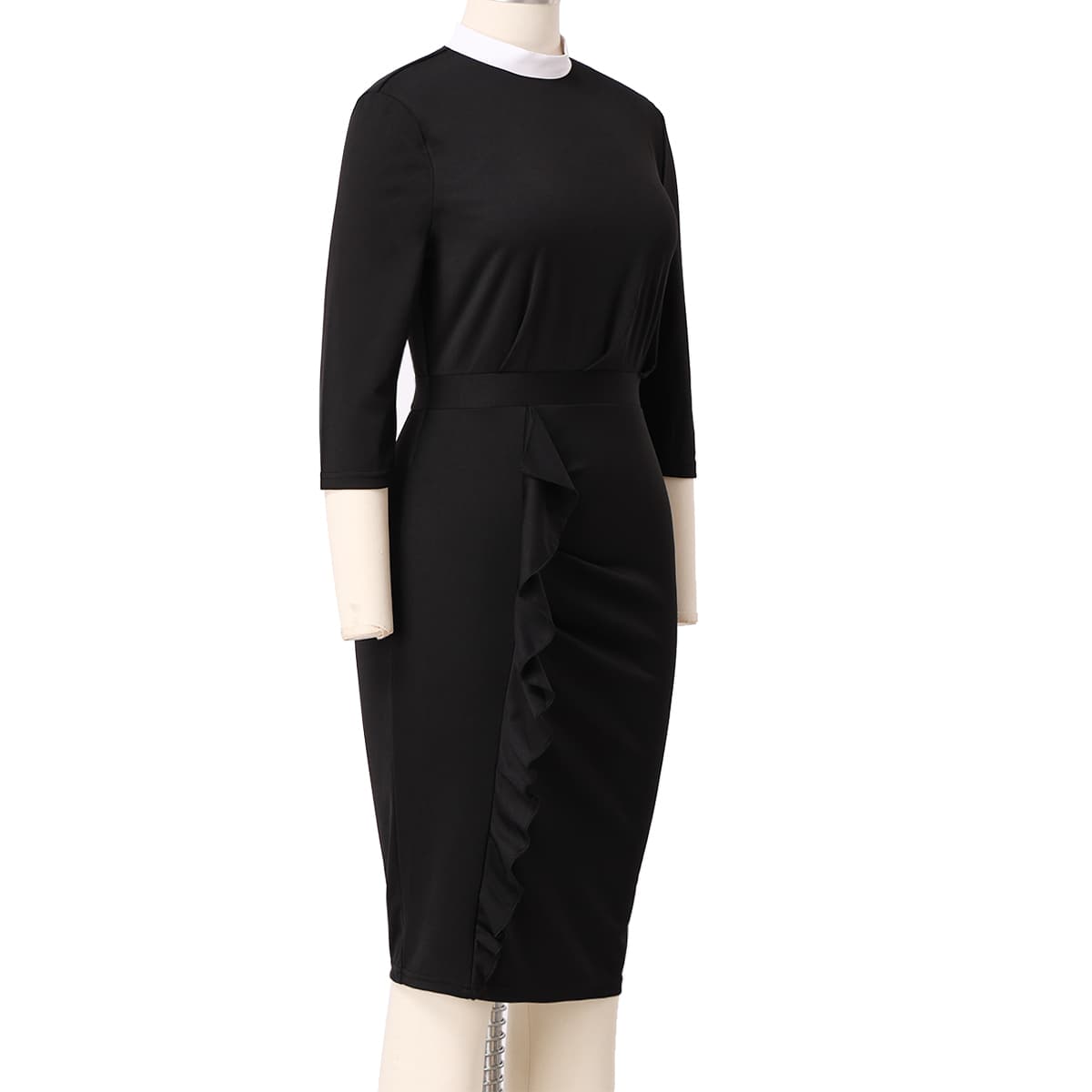 Blessume Slim Fit & Ruffle Hem Clergy Pencil Dress