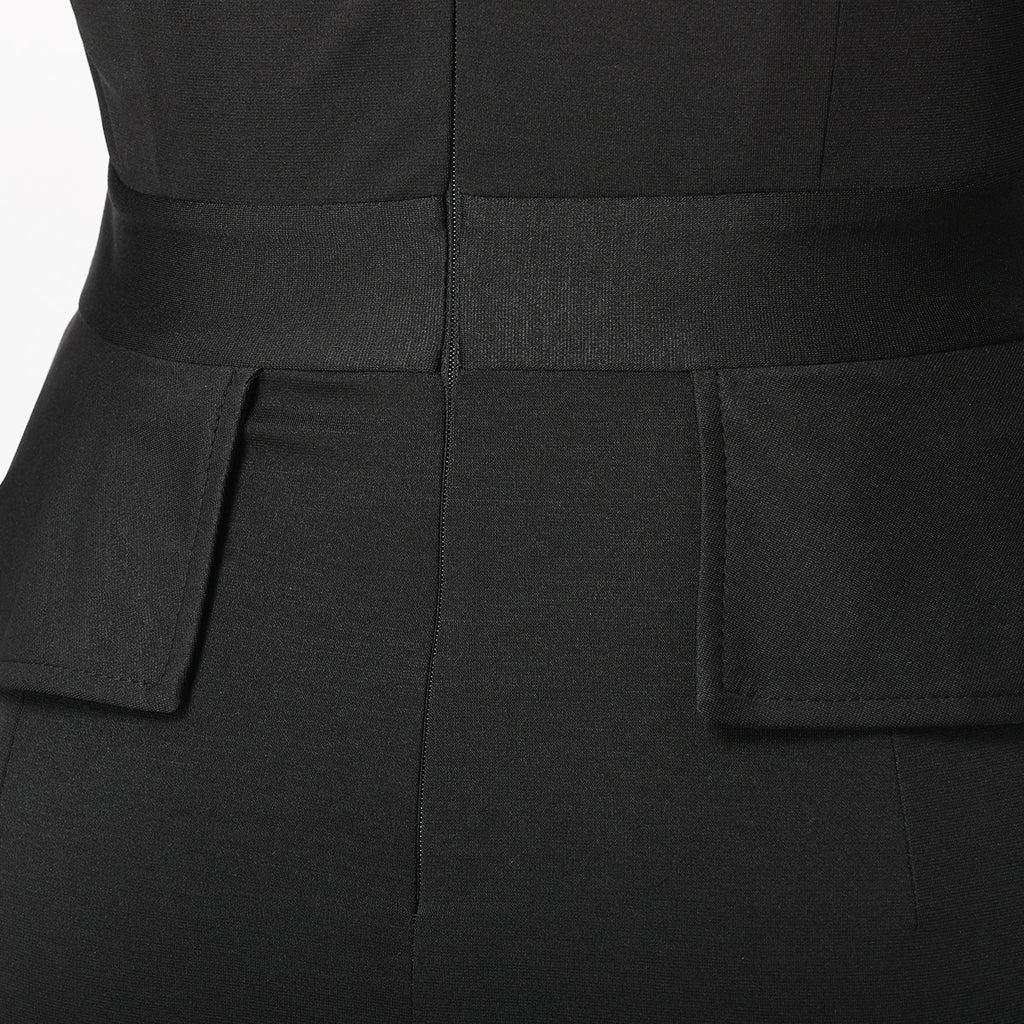Blessume Stand-Collar & Side-Slit Clergy Pencil Dress