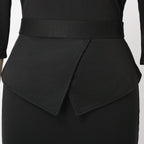 Blessume Stand-Collar & Side-Slit Clergy Pencil Dress