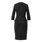 Blessume Stand-Collar & Side-Slit Clergy Pencil Dress