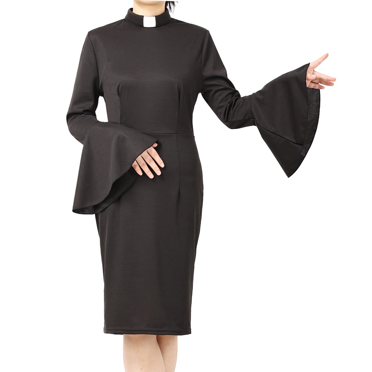 Blessume Bell-Sleeved & Comfy Clergy Pencil Dress