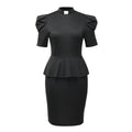 Blessume Ruffle & Lantern-Sleeves Clergy Pencil Dress
