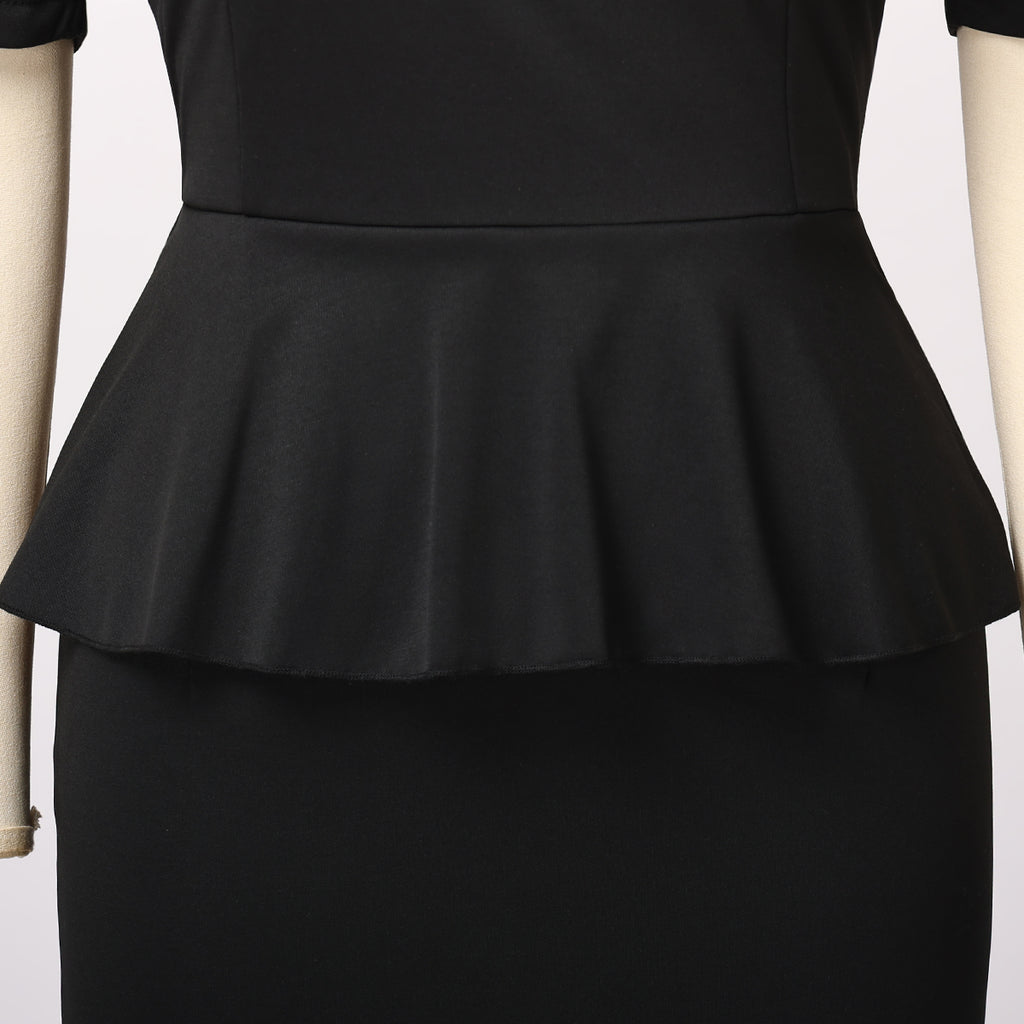 Blessume Ruffle & Lantern-Sleeves Clergy Pencil Dress