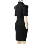 Blessume Ruffle & Lantern-Sleeves Clergy Pencil Dress