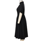 Blessume Women's Button-Front Clergy Dress with Tab-Collar