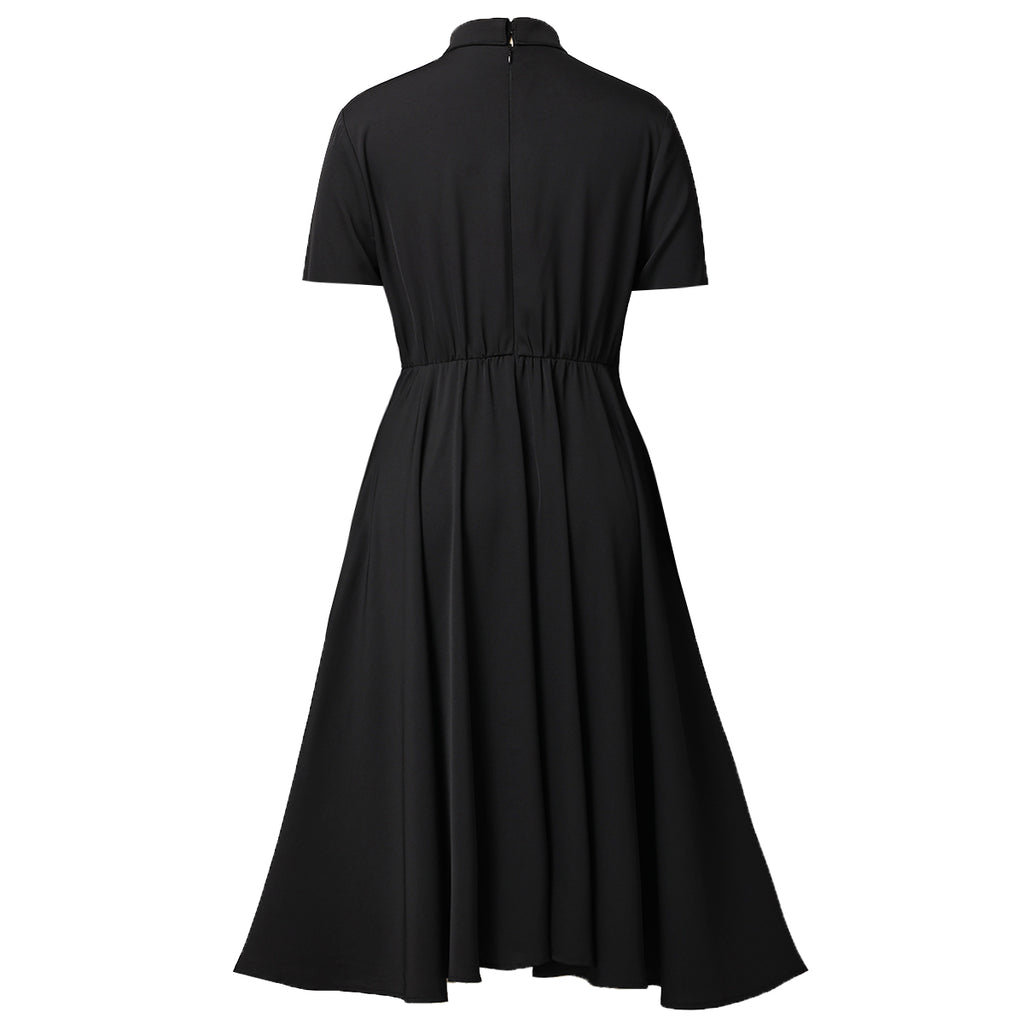 Blessume Women's Button-Front Clergy Dress with Tab-Collar