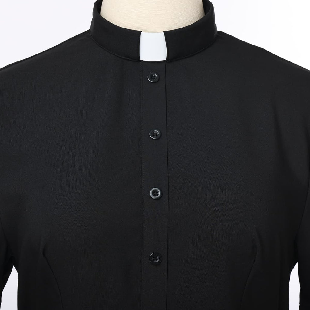 Blessume Tab-Collar & Draping Hem Clergy A-Line Dress