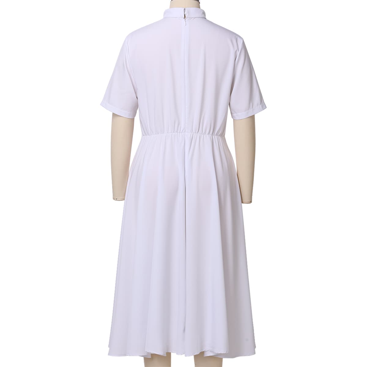 Blessume Tab-Collar & Draping Hem Clergy A-Line Dress