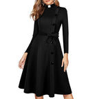 Blessume Women's Side Button Clergy Dress with Tab Collar