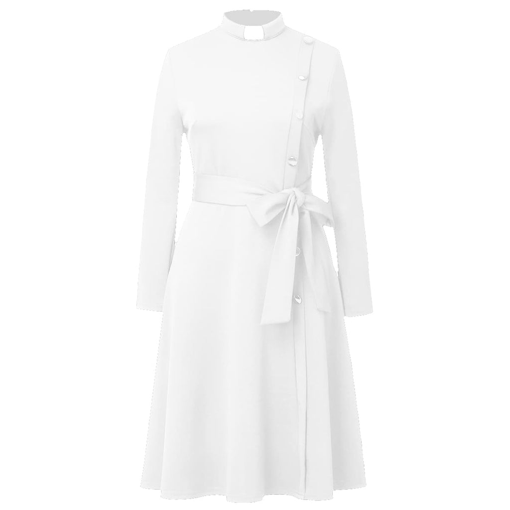 Blessume Belted & Side-Buttoned Clergy Dress